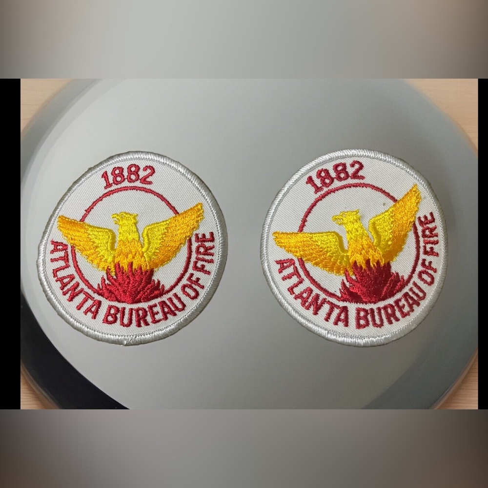 Set of 2 Vintage Atlanta Fire Department Bureau of Fire Patch Phoenix NOS